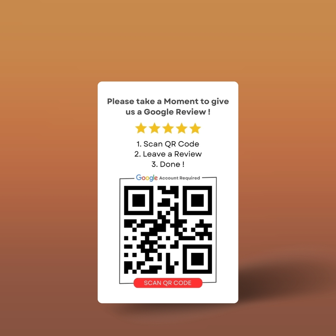 Google Review Card Back Side